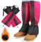 Outdoor Gamaschen, Wasserdichte Einstellbare Gamaschen aus Samt, Schützen Sie Hosen& Schuhe vor Schnee/Regen/Staub/Insekten, Gamaschen Für Trekking, Klettern, Jagen und Skifahren Unisex (Rose)