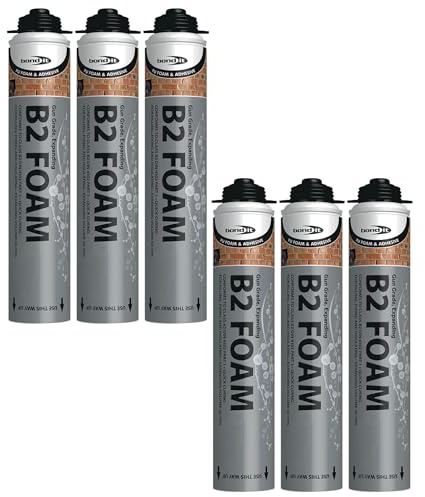 Bond It B2 Expanding PU Foam Gun Grade Can – 6X Buff, 750ml | Fire-Rated B2 (DIN 4102-1) | High-Performance Polyurethane Expanding Foam Insulation & Sealant for Windows – Doors – Gaps & Cavities
