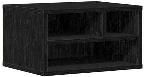 vidaXL Moderner Schwarz Eichen Druckerständer | Langlebiger Holz Büroorganisator mit viel Stauraum und schönem Design für den Innenbereich | Ideal für Zuhause und professionelle Umgebungen