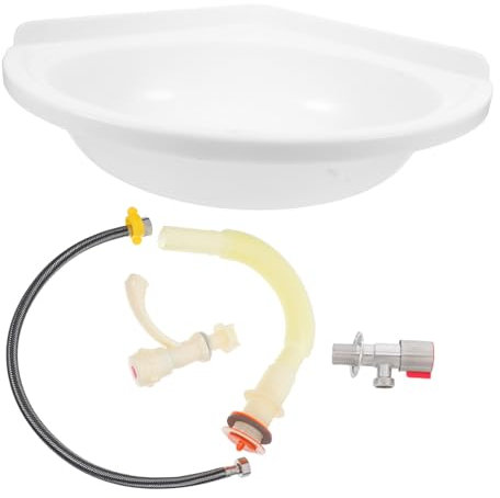 HOMSFOU Dreieckiges Waschbecken Aus Kunststoff Wandmontiert Für Badezimmer Gästetoiletten Büros Und Hotels Platzsparend Und Langlebig