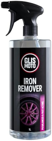 Glismoto Bleeding Iron Remover 1L, Alloy Wheel Cleaner, Powerful pH Neutral Fallout & Brake Dust Remover | Safe on Paintwork, Wheels & Trim | Colour-Changing Formula for Deep Decontamination (1L)