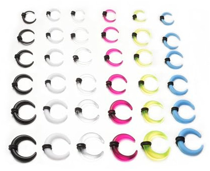 Airokiy Ohr Dehnungsset Stretcher Expander Piercing Kit Viele Farben Silikon Buffalo 14G-4G 1.6mm-5mm 36 Stück