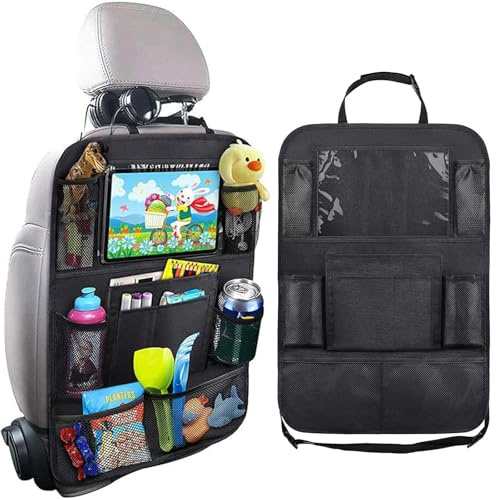 GWEOR Support Tablette Voiture Appuie-tête avec Rangement et Porte-Gobelet, Compatible 4,7-13 Pouces iPad, Téléphone, Switch, Accessoires Voyage Enfants avec Étui