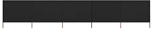 Xhnifbn Protection contre le vent à 5 panneaux - 600 x 120 cm - En non-tissé et bois - Pliable - Peu encombrant - Pour balcon, terrasse, jardin, camping