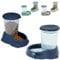 CAT CENTRE Smarty Snacker and Sipper 1.5L Automatic Gravity Dry Food Snacks Dispenser Dog Rabbit Small Animal Premium Pet Drinking Supplies Kittens Healthy Water Feeder Dark Blue