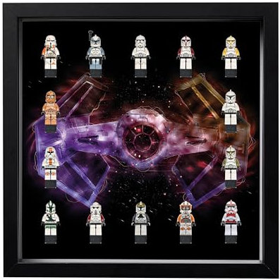 GetStones24 Bilderrahmen 35x35cm für Figuren - Vitrine für Star Wars Minifiguren - Display zu Aufbewahrung von Minifigs