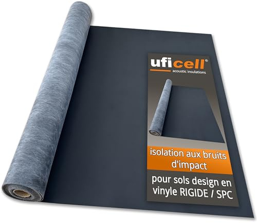 Vinylunterlage uficell® Vinosilent Premium Akustik Verlegeunterlage Trittschalldämmung für SPC Rigid klick Vinyl- Designböden - Druckfestigkeit: 1900 kPa - Stärke: 1,5 mm (20 m²)