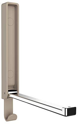 WENKO Klapphaken Premium Gamma, klappbarer Wandhaken zum Anbohren, mit Abrutschsicherung, modernes Design, Kunststoffgehäuse und stabiler Metallhaken, 2,5 x 18 x 1,5 cm, Beige