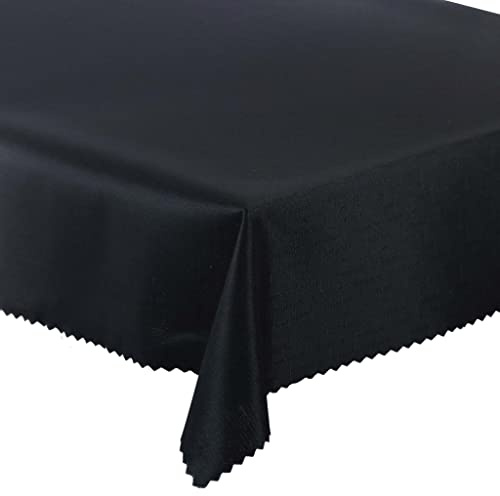 Tischdecke Fleckenresistente, Auswahl an Farben und Größen, Tischtücher abwaschbar Lotus Effekt (Schwarz, 140x340 cm)