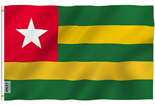 Anley Fly Breeze 3x5 Fuß Togo-Flagge - Lebendige Farbe und UV-Lichtechtheit - Leinwandkopf und doppelt genäht - Flaggen der Togoischen Republik Polyester mit Messingösen 3 x 5 Ft
