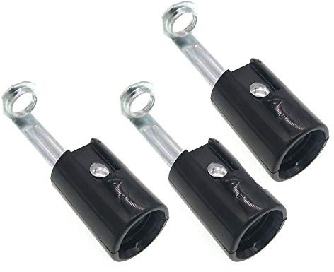 E14 schlüsselloser Phenolsockel, Kerzenlampenhalter, SES-Hängelampenfassung E14 mit 1/8IPS-Gewinde Hickey (Schwarz, 68 mm)