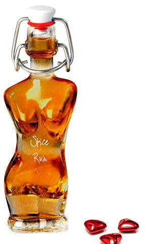Spiced Rum | Miniature Rum Gift | Woman Shaped Glass Bottle | 40ml | 40%