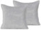 AmeliaHome 2 Kissenbezüge 45x45 cm Silber Steppung Velvet Samt Laila