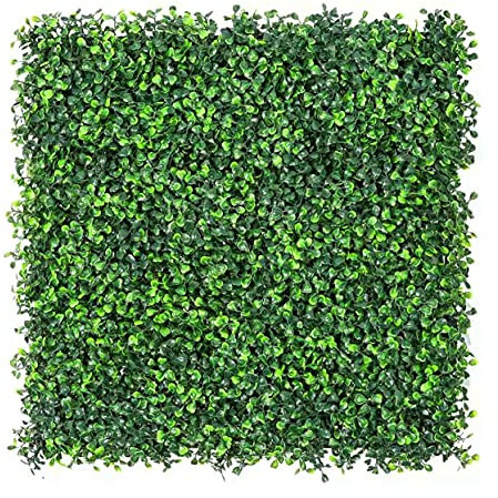 ULAND 12Pcs 20 x 20 Artificial Topiary Boxwood Hedge Panels, Grass Privacy Green Wall Fence Cover Backdrop, Spring Boxwood