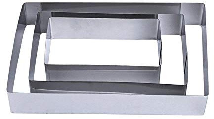 Uteruik Lot de 3 emporte-pièces rectangulaires en acier inoxydable pour décoration de gâteaux