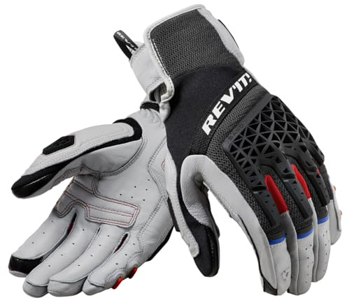 REV'IT! Motorradhandschuhe kurz Motorrad Handschuh Sand 4 Handschuh hellgrau/schwarz M, Herren, Tourer, Ganzjährig, Leder/Textil