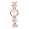 UKCOCO Minimalistische Armbanduhr Für Damen Elegante Quarz-Armbanduhr Mit Blumenarmband Weiß Mit Schwarzem Box Für Alltag Und Besondere Anlässe