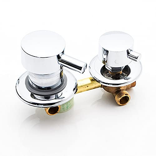 Miscelatore Doccia, Valvola deviatrice Bagno 2/3/4/5 Vie, Miscelatore Doccia Doppio Comando in Ottone, Rubinetto Caldo e Freddo (10CM, Spirale4)