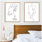 Abstrakte Linie Gemälde Gesichter Kunstdruck Picasso Gemäldewerk Zeichnung Bild Moderne Wand Bilder Bilder Skandinavische Poster Für Wohnzimmer Schlafzimmer Wohnkultur Rahmenlos 50×70cm×2 Stück