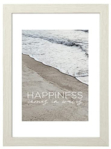 Hama Bilderrahmen „Waves“, 40x50cm (Holzrahmen, Fotorahmen, Hochformat, Querformat, zum Hängen, Hinstellen, Aufsteller, Hängevorrichtung, Bildformat 40 x 50 cm) Birke