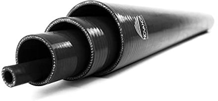 NovaNox® - Tubo per radiatore in silicone, 0,1 m, 0,25 m, 0,5 m, 1 m, dimensioni a scelta, colore: nero, lunghezza tubo: 1,0 m, diametro interno: Ø 60 mm x 70 mm