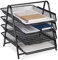 Relaxdays Dokumentenablage, 4 Fächer, Mesh-Metall, Briefablage für A4, HxBxT: 32,5 x 30 x 35,5 cm, Ablagesystem, schwarz