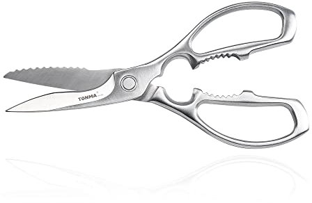 TONMA JP Kitchen Shears Heavy Duty [Made in Japan], Solid Stainless Steel Japanese Poultry Shears, Sharp Kitchen Scissors All Purpose for Food, Crab, Meat, Seafood, Chicken, Dishwasher Safe