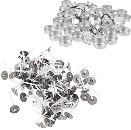 COHEALI 100sets Aluminum Tea Light Cups Empty Cases for Candle Making Supplies High-temperature Resistant for Diy Scented Candles Crafts