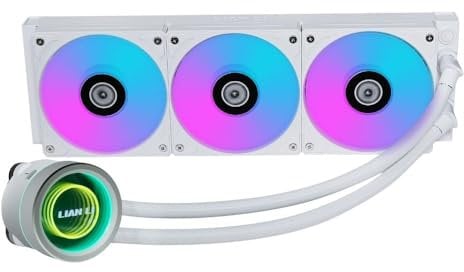 Lian Li Galahad II Trinity AIO 360mm ARGB CPU Water Cooler - White, High-Performance Liquid Cooling with Customisable RGB