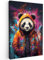 MuchoWow© Leinwand Bilder 60x90 cm Wanddeko Wohnzimmer Aesthetic Room Decor Deko Zimmer Wandbilder Modern Fotogeschenke Banksy - Street Pop Art - Panda - Mantel - Graffiti - Orange