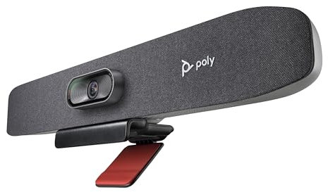Poly Studio R30 4K video conferencing bar – camera, mic, and speaker for small rooms – Automatic Camera Framing – Noise Reduction Technology, – works w/Teams, Google, Zoom and more