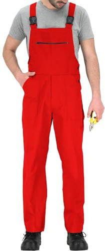 BWOLF Slater Salopette de Travail pour Homme | Toutes Les Saisons | Salopette de Travail Homme/Femme, Rouge, XXL