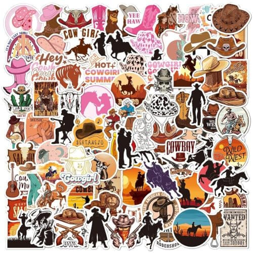 Fituenly 100pcs Classic Art Stickers Western Countryside Style Stickers Vinyl Waterproof Sticker for Laptop Skateboard Luggage Phone