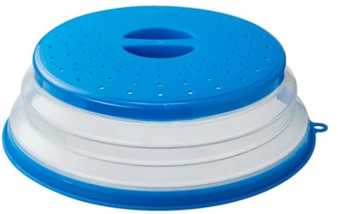 Mikrowellen Abdeckung Faltbar 26 cm Abdeckhaube Mikrowellenabdeckung Mikrowellendeckel Faltbare Mikrowelle Deckel für Obst Gemüse Lebensmittel Blau