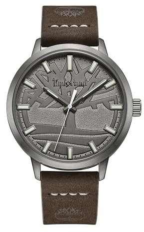 Timberland Goffstown Analog Dunkelbraunes Lederband 3ATM Uhren Herren, dunkelbraun, Unkonventionell