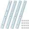 4 Stück Streckenverbinder Nut 6 20×20, Yeepeo M5 Aluprofil Verbinder 100mm Profilverbinder, Verzinkter Kohlenstoffstahl Stangenprofil Strebenprofil für 6mm 2020, 2040, 2060 Aluminium Profil
