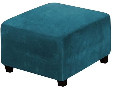 LJWDYS Ottomane Schonbezug, Ottomane Abdeckung Überzug Hocker Protector Mit Elastischer Unterseite (Color : Teal, Size : XXL)