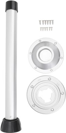 KIMISS Kit de Pieds de Table pour Camping-Car, Hauteur 580 Mm, Montage en en Alliage D'aluminium Détachable avec Base au Sol pour Camping-Car, Bateau, Yacht, Caravane, Camping-Car
