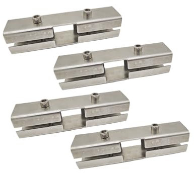 4 Sets 3 Way 1 Inch Square Panel T Clamps Tube Connector 1” x 1”x 1”, 201 Stainless Steel T Fitting for Tube 25mm Horizontal Line Chain Link Fence Guardrail End Rails Clamps, Thickness 1.8mm