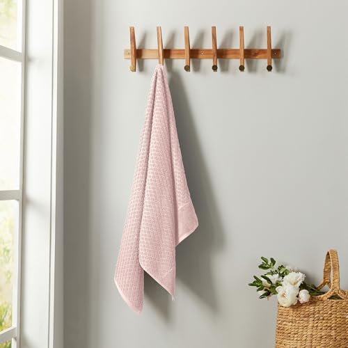 Great Bay Home Pinkes Badetuch – 100 % Baumwolle – saugfähige, langlebige, schnell trocknende Handtücher für Badezimmer – niedrig verdrehte, zweilagige dekorative Handtücher (Rosa, 137,2 x 68,6 cm)