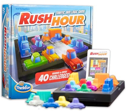ThinkFun Rush Hour Traffic Jam Logic Game - Juguete STEM atractivo para niños de 8 años en adelante | Mejora las habilidades de razonamiento y planificación | Ganador de más de 20 premios | Vendedor