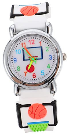 LIFKOME Junge Mädchen Armbanduhr Basketball Motiv Verstellbar Weiches Silikon Armband wasserdichte Quarzuhr Für Jungen Mädchen Leichtes Design Komfortable Sportuhr Für Schulalltag Und Frei