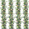 ASTNIC 4 Stück 5.68FT Künstliche Blumengirlande Deko Eukalyptus Girlande mit 3D Schmetterlinge Gefälschte Gänseblümchenreben Hängende Grün Girlande für Tischdeko Hochzeit Garten Wand Party Dekor