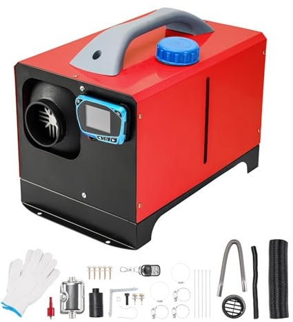 Riscaldatore diesel da 8 kW e 12 V, riscaldatore d'aria diesel tutto in uno, riscaldatore da parcheggio, riscaldatore portatile a riscaldamento rapido con silenziatore, interruttore LCD, telecomando