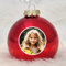 Deine personalisierte Weihnachtskugel | Christbaumkugel mit eigenem Foto und individuellem Wunschnamen, Echtglas 8 cm (01_Rot, 1 Seitig (Nur Foto))