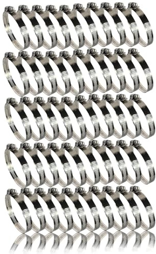 Schlauchschellen Edelstahl | 14-27mm [50 Stück] Profi 304 Qualität | Schlauchklemme | Schlauchschellen geeignet für die Waschmaschine oder als Gartenschlauch Schellen & Pool Schlauchschellen