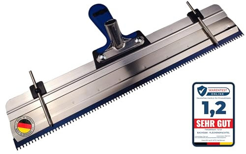 BACHSAM® Made in Germany - Spatola di compensazione, larghezza 56 cm, lama doppia in acciaio inox, ingranaggio con impugnatura morbida, regolazione in altezza e supporto per manico (Stehrakel)