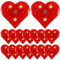 Lot de 20 broches LED clignotantes en forme de cœur rouge pour la Saint-Valentin, mariage, fête d'anniversaire, taille unique, Métal