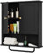 RRX Bathroom Wall Cabinets with Towels Bar,Storage Cabinet, Over The Toilet Storage with 2 Doors and Adjustable Shelf, Wall Cabinet for Bathroom Laundry Kitchen (Black)