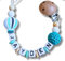 Lovely Personalisiertes Baby Geschenk, Mädchen/Junge, Schnullerkettchen mit Name, Schnullerband, verschiedene Farb-Varianten (Ballon-Türkis)
